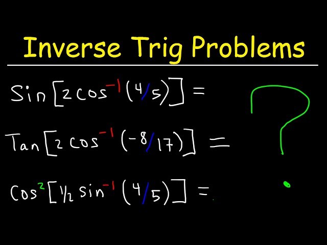 Inverse Trig Functions With Double Angle Formulas and Half Angle Identities - Trigonometry