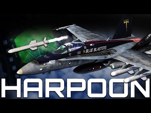 DCS F18 Harpoon - How to Sink Ships with the AGM-84D Harpoon