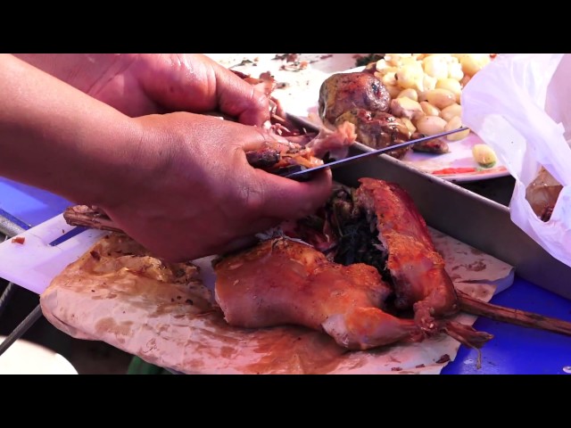 Street Food in Peru, Cusco - Roasted Guinea Pig