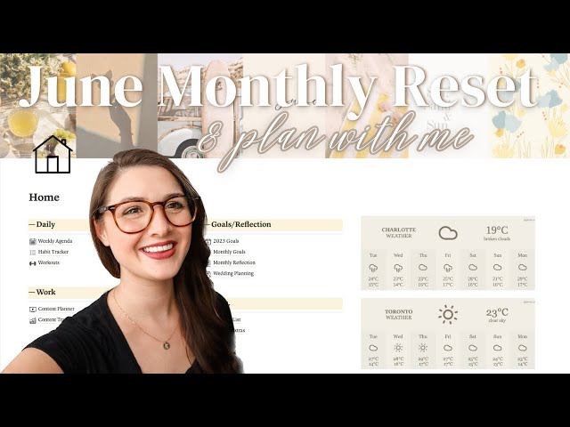 June Monthly Reset & Plan With Me 2023 | Setting Goals for June, Notion Reset + Youtube Analytics