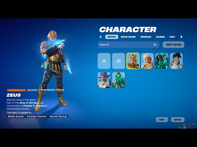 Fortnite Battle Pass Part 2 Collecting Skins - Zeus Legendary outfit 2024