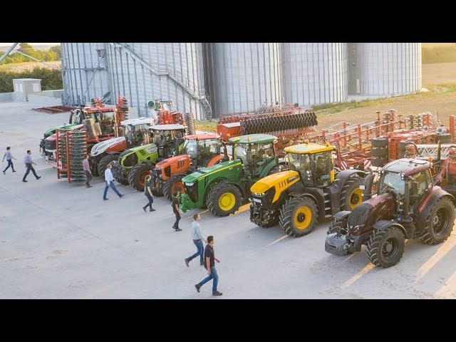 KVERNELAND farm machinery in Action with Tractors of John Deere, Claas, Case IH, and many more