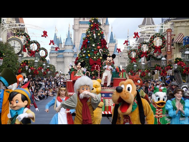 Mickey's Once Upon A Christmastime Parade 4K FULL SHOW Daytime Magic Kingdom Walt Disney World 2019