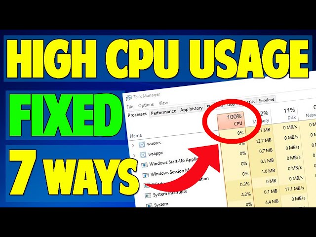 How To Fix 100% CPU Usage Windows 10 - 7 WAYS