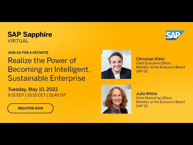 SAP Sapphire Keynote: Becoming an Intelligent, Sustainable Enterprise