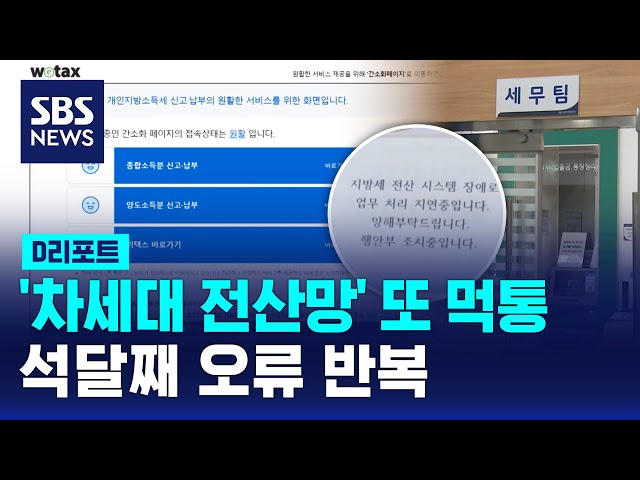 '차세대 전산망' 또 먹통…석 달째 오류 반복 / SBS / #D리포트