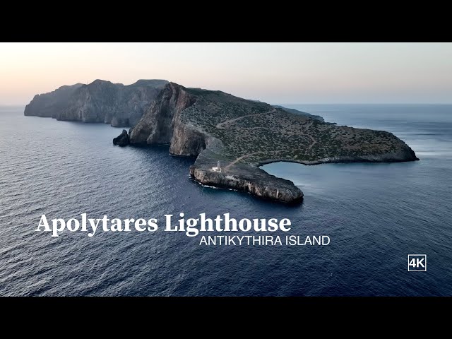 Antikythera Island, Apolytares Lighthouse / Αντικύθηρα Φάρος Απολυτάρες 4Κ Aerial Epic