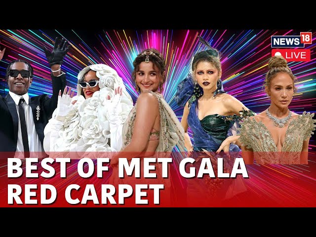 Best Looks At Met Gala 2024 | Watch Zendaya, Jennifer Lopez, Kim Kadarshian On The Red Carpet | N18L
