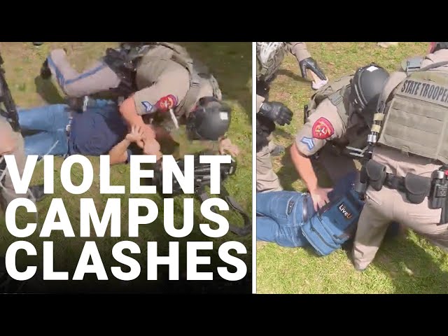 'Out of control' pro-Palestinian protesters clash with police on US campuses