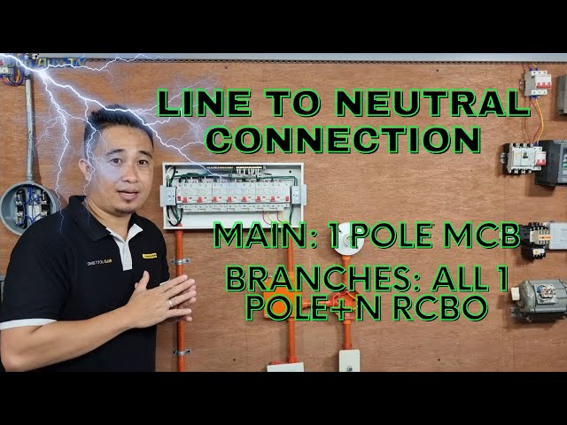 Main 1 Pole MCB, Branches All RCBO, Line To Neutral Connection