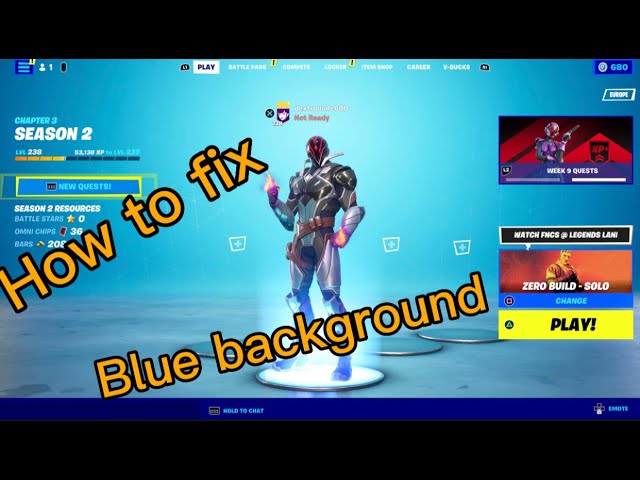 how to fix blue lobby background glitch. Fortnite tutorial