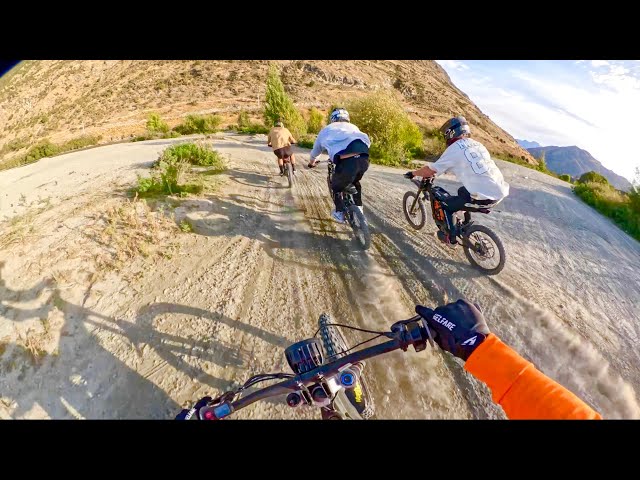 I RACED THE FASTEST DOWNHILL RIDERS ON TUNED ELECTRIC PITBIKES!!