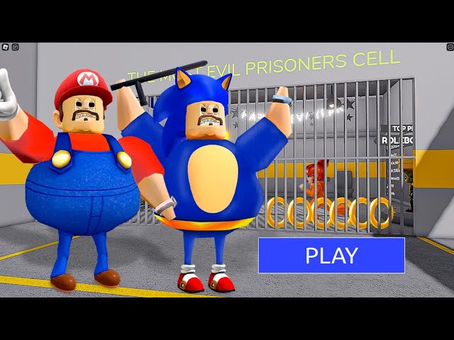 NEW SONIC & MARIO BARRY MODE - Funny Moments in Barry's Prison Run Roblox (Full GAMEPLAY)