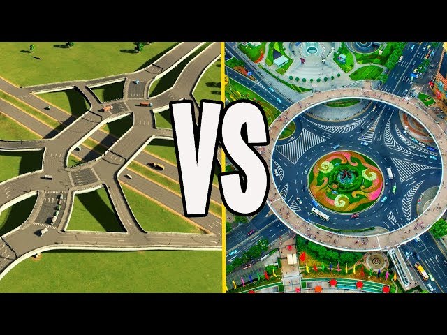 Roundabouts Vs Diverging Diamond...Who WIns in Cities Skylines?