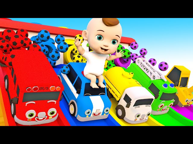 Wheels on the bus + Baby Shark - Soccer ball shaped wheels - Baby Nursery Rhymes & Kids Songs