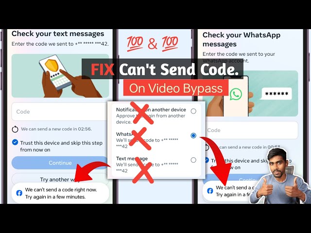 Recover Two factor authentication facebook | We Can't Send a code right Now | FB login code Problem