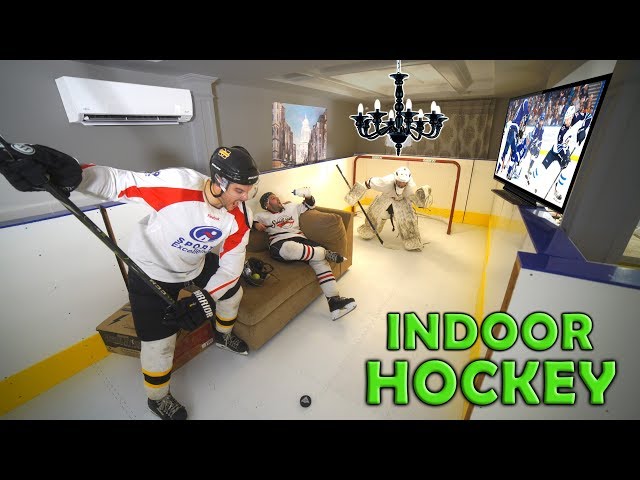 We Turned his WHOLE House into a Hockey Rink PRANK!!!