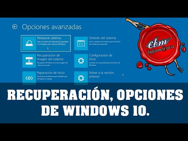 TODAS LAS OPCIONES DE RECUPERACION DE WINDOWS 10 EN UN SOLO VIDEO
