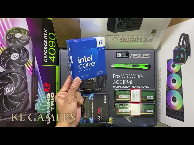 intel Core i7 14700KF ASUS Pro WS W680-ACE IPMI Workstation motherboard msi RTX4090 Gaming X Trio