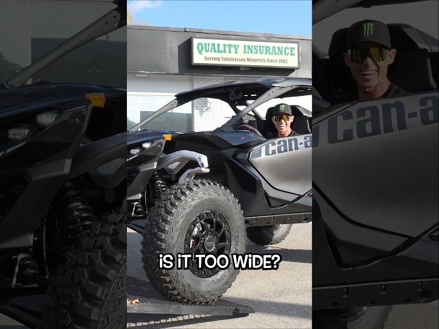 Brian Deegan picking up his brand new Can-Am Maverick R!! Tight squeeze onto the trailer! #canam