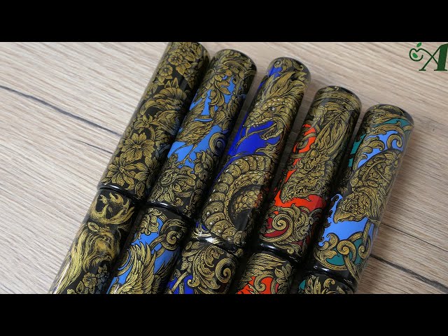 Phoenix Lacquer Art Ornaments Limited Edition Fountain Pens | Miniature Art | Made in Russia