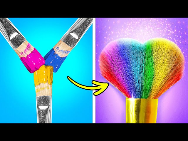 Truques coloridos de beleza e ideias de maquiagem DIY para meninas 💄
