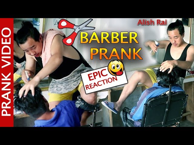 nepali barber prank || epic reaction || new nepali prank video || funny prank || alish rai ||