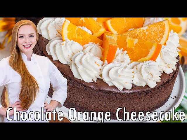 Chocolate Orange Cheesecake - RICH, Chocolate Cheesecake Recipe! With Orange Whipped Cream!