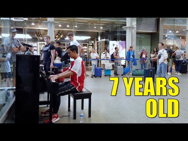 7 Years Old! When I Play 7 Years on a Piano in Train Station | Cole Lam