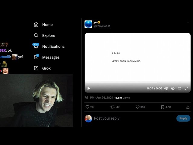 xQc reacts to Kanye West releasing "P*rn Website" soon