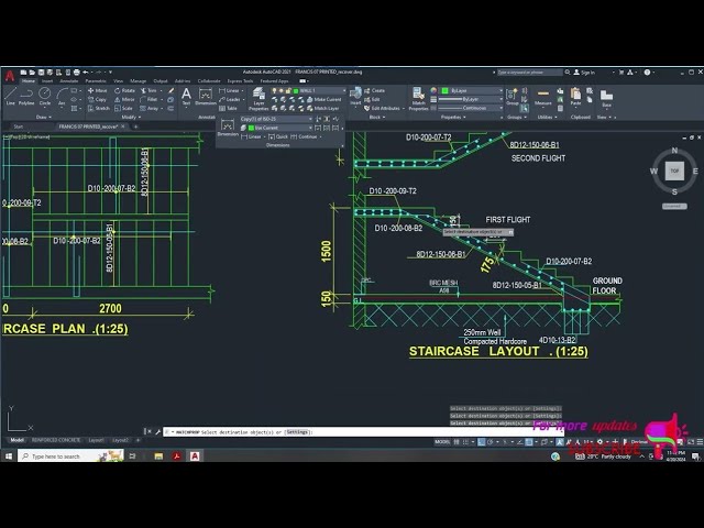 Design of Staircase with full Concept AutoCAD Part 2