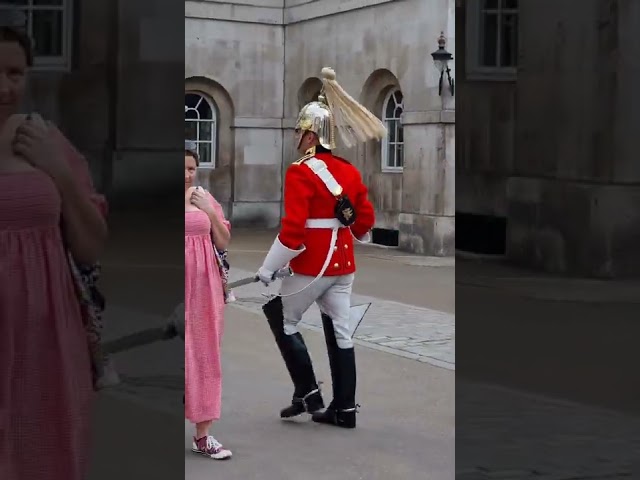 Queen's Guard checking the two Horse Guard