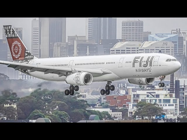 30 MINUTES of WET WEATHER Plane Spotting at SYDNEY AIRPORT Australia [SYD/YSSY]