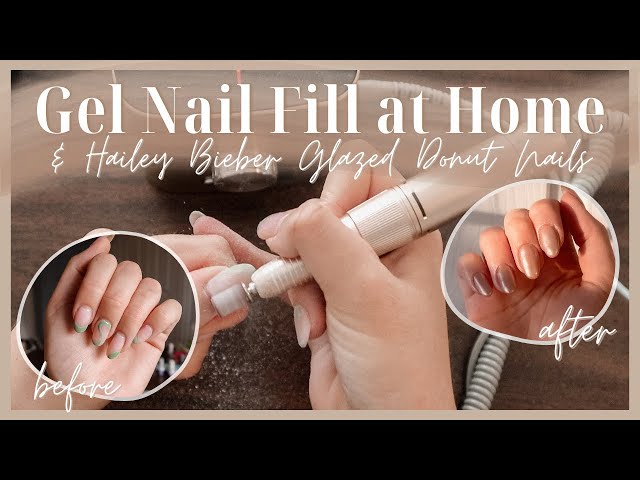 How I do my Gel Nails at Home | Hard Gel Application 4 Beginners + Hailey Bieber Glazed Donut Nails