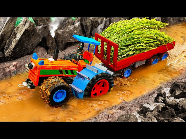 Diy tractor mini Bulldozer to making concrete road | Construction Vehicles, Road Roller #67