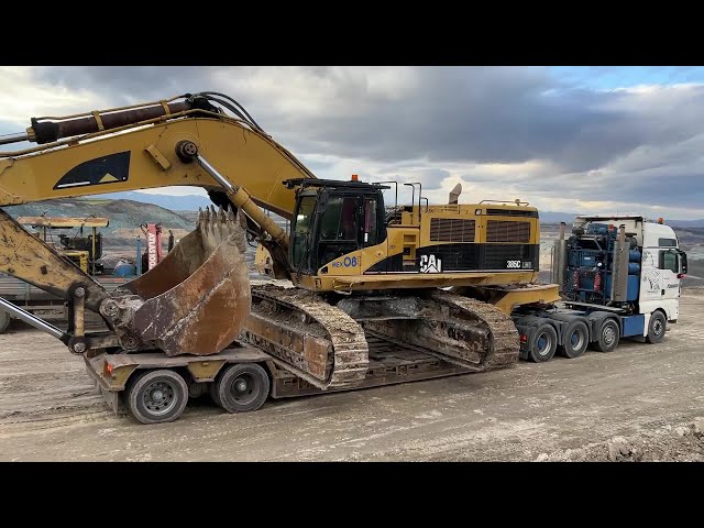 Loading & Transporting On Site The Caterpillar 385C Excavator - Fasoulas Heavy Transports