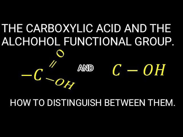 HOW TO DISTINGUISH BETWEEN THE CARBOXYLIC ACID AND ALCOHOL FUNCTIONAL GROUP April 30, 2024