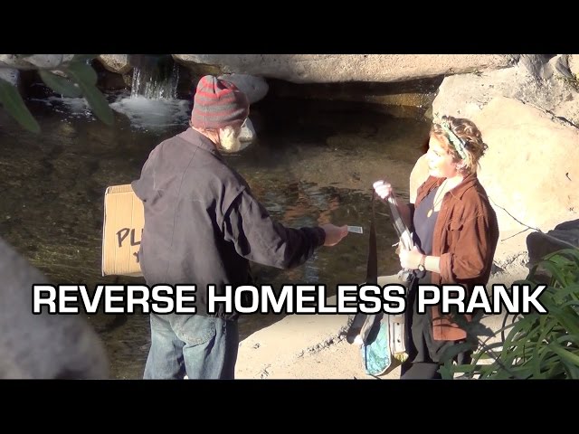 Reverse Homeless PRANK - Giving NON-Homeless People Money!
