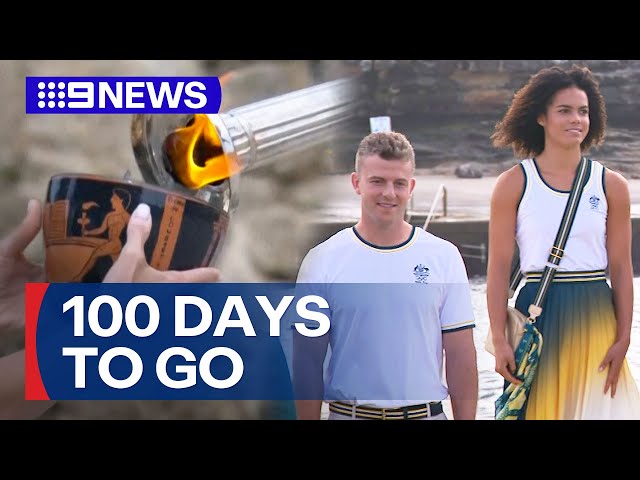 Australia unveils Olympics uniform as 100-day countdown begins | 9 News Australia