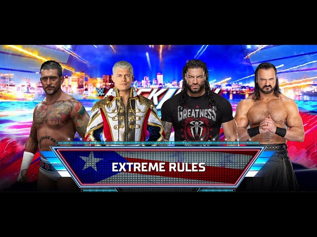 WWE2K24 | Cody Rhodes VS Roman Reigns VS CM Punk VS Drew Mcintyre -Fatal 4 - WAY Extreme Rules Match