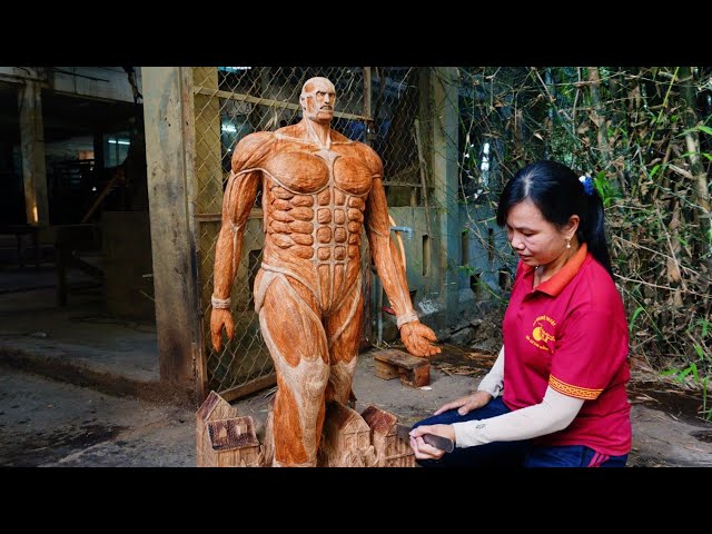 Attack on Titan : Colossal Titan - Wood Carving [ 進撃の巨人]