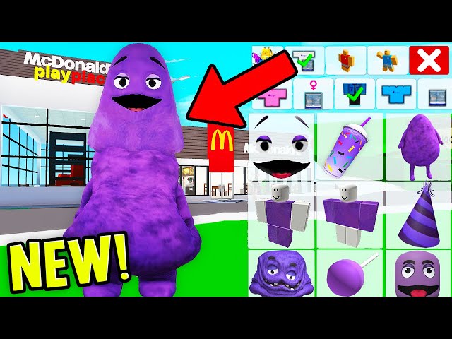 How to turn into MCDONALD'S GRIMACE in Roblox Brookhaven NEW UPDATE!