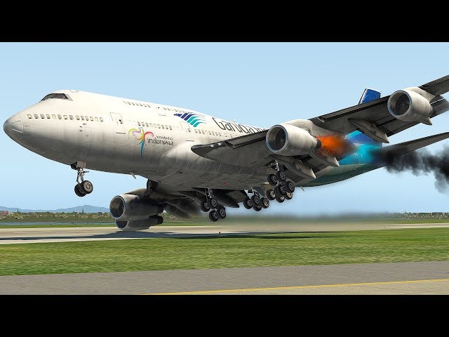 Boeing 747 Bird Strike Emergency Landing (HD) | X-Plane 11