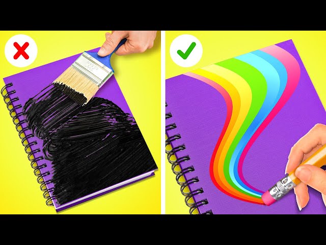 EASY ART HACKS FOR BEGINNERS || Boost Your Creativity! Cool DIY Crafts for Students by 123GO! SCHOOL