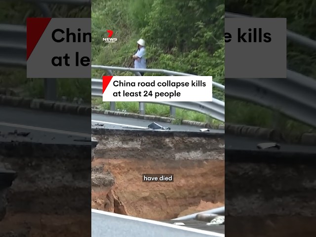 China road collapse kills at least 24 people