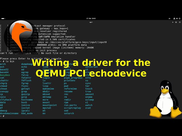 Writing a driver for the QEMU PCI echodevice