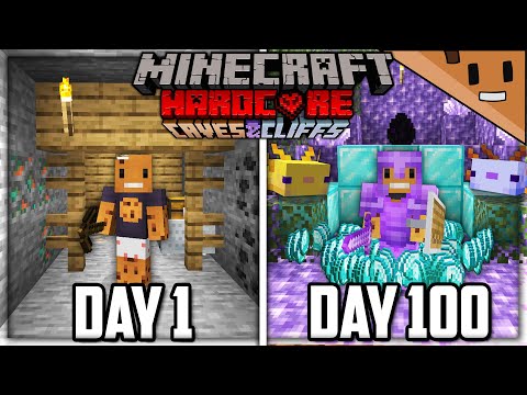 I Survived 100 Days in a 1.17 CAVES Only World in Hardcore Minecraft...