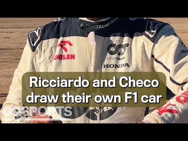Daniel Ricciardo and Checo Pérez draw their own custom F1 car
