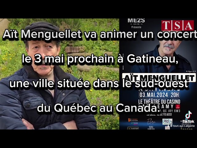 Ait Menguellet en concert à Gatineau au Québec le 3 mai