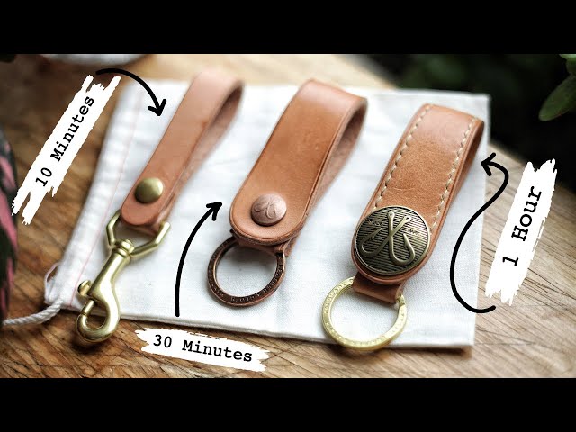 Making 3 Types of Leather Keychain // DIY to PRO